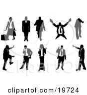 Poster, Art Print Of Collection Of Businesspeople In Silhouette In Different Poses