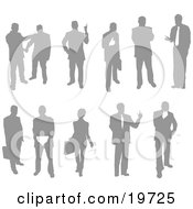 Poster, Art Print Of Collection Of Businessmen And Businesswomen Silhouetted In Poses