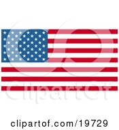 White Stars Over Blue And Horizontal Red And White Stripes On The American Flag