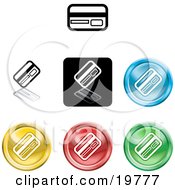 Clipart Illustration Of A Collection Of Different Colored ATM Debit And Credit Card Icon Buttons