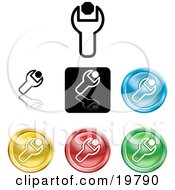 Collection Of Different Colored Spanner Icon Buttons