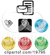 Clipart Illustration Of A Collection Of Different Colored Mail Icon Buttons