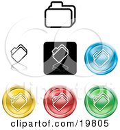 Poster, Art Print Of Collection Of Different Colored File Icon Buttons