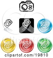 Collection Of Different Colored Digital Camera Icons