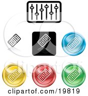 Clipart Illustration Of A Collection Of Different Colored Equalizer Icon Buttons by AtStockIllustration