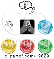 Poster, Art Print Of Collection Of Different Colored Question Icon Buttons