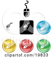 Clipart Illustration Of A Collection Of Different Colored Computer Mice Icon Buttons