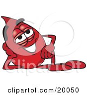 Poster, Art Print Of Blood Drop Mascot Cartoon Character Resting His Head On His Hand