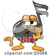 Poster, Art Print Of Music Note Mascot Cartoon Character Whispering And Gossiping