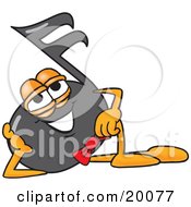 Clipart Picture Of A Music Note Mascot Cartoon Character Resting His Head On His Hand by Toons4Biz