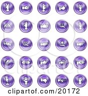 Clipart Illustration Of A Collection Of Purple Hand Gesture Icons