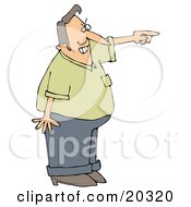 Poster, Art Print Of Frustrated Man Pointing And Shouting And Asking A Tresspasser To Leave His Private Property