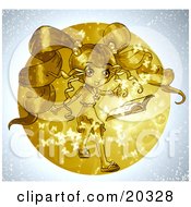 Clipart Picture Of A Pretty Manga Girl With Long Pig Tails Looking In Awe At A Fairy Tale Book Surrounded By Glowing Butterflies And Magic Dust