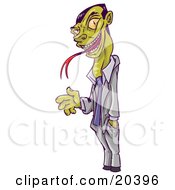 Clipart Illustration Of A Snake Businessman With One Hand In His Pocket Slithering His Tongue And Reaching Out To Shake Hands by Tonis Pan