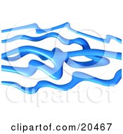 Clipart Illustration Of Blue Liquid Trails Over A White Background by Tonis Pan