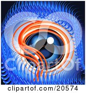 Clipart Illustration Of A Monsters Orange And Blue Evil Eye With Catchlights