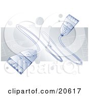 Clipart Illustration Of White Usb Cables Over A Faded Gray Background