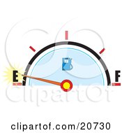 Poster, Art Print Of Vehicles Gas Gauge With The Needle Near Empty