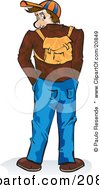 Clipart Illustration Of A Casual Male High School Or College Student Wearing A Hat And Backpack Looking Back Over His Shoulder