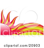 Poster, Art Print Of Abstract Red And Yellow Heat Waves Behind A Red And Yellow Sun