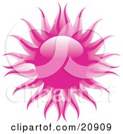 Poster, Art Print Of Feminine Pink And Magenta Sun With Heat Rays