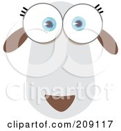 Poster, Art Print Of Big Eyed Sheep Face