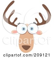 Poster, Art Print Of Big Eyed Deer Face