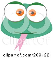 Royalty Free RF Clipart Illustration Of A Big Eyed Frog Face by Qiun