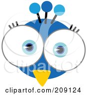 Royalty Free RF Clipart Illustration Of A Big Eyed Peacock Face by Qiun