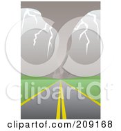 Royalty Free RF Clipart Illustration Of A Stormy Tornado Traveling Near A Road