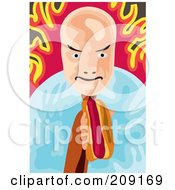Royalty Free RF Clipart Illustration Of A Fiery Man Eating A Hot Dog by mayawizard101