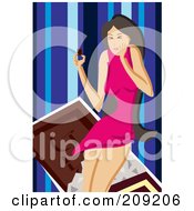 Poster, Art Print Of Woman Eating Sweet Chocolate