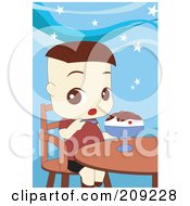 Poster, Art Print Of Toddler Boy Eating An Ice Cream Sundae