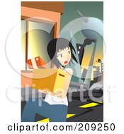 Poster, Art Print Of Woman Running During An Earthquake