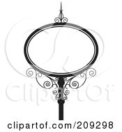 Royalty Free RF Clipart Illustration Of An Oval Wrought Iron Storefront Sign 2 by Frisko #COLLC209298-0114