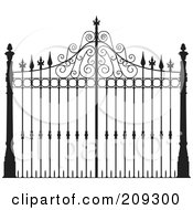 Royalty Free RF Clipart Illustration Of An Ornate Wrought Iron Gate by Frisko #COLLC209300-0114