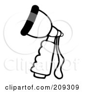 Royalty Free RF Clipart Illustration Of An Outlined Hand Held Hose Spray Nozzle