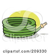 Royalty Free RF Clipart Illustration Of A Green Garden Watering Hose