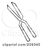 Royalty Free RF Clipart Illustration Of Outlined Gardeners Pruners