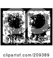 Poster, Art Print Of Digital Collage Of Two Grungy Black And White Ink Splatter Backgrounds - 2