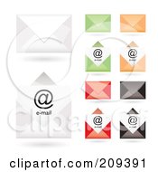 Poster, Art Print Of Digital Collage Of Colorful Email Envelope Icons