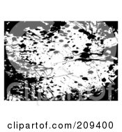 Grungy Black And White Ink Splat Background With White Edges