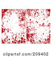 Royalty Free RF Clipart Illustration Of A Digital Collage Of Two Grungy Red And White Blood Splatter Backgrounds by michaeltravers