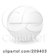 Royalty Free RF Clipart Illustration Of A Round White Pill by michaeltravers