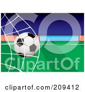 Poster, Art Print Of Soccer Ball Crashing Into A Net