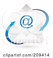 Royalty Free RF Clipart Illustration Of A 3d Email Envelope Icon With Blue Arrows by michaeltravers #COLLC209414-0111