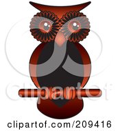 Poster, Art Print Of Red And Black Owl Perched On A Stick