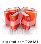Royalty Free RF Clipart Illustration Of A Circle Of 3d Red Ring Binders by Tonis Pan