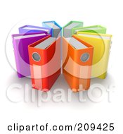 Circle Of 3d Colorful Ring Binders