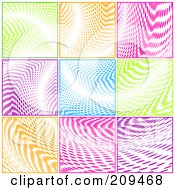 Poster, Art Print Of Background Of Blocks Of Colorful Halftone Curves